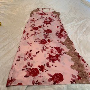 Bare Luxury Dusty Blush Pink and Taupe Lace Nightgown Size XL